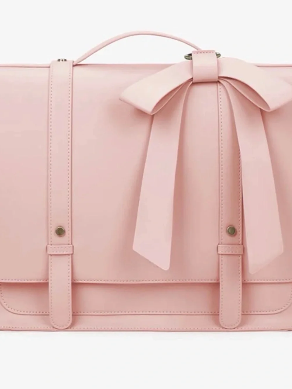 Classic Pink Bow-Accent Satchel - Women Bags